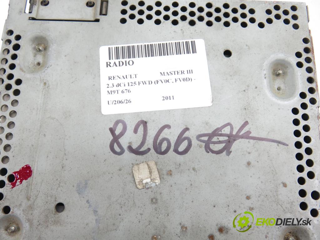 RENAULT MASTER III Skrzynia (FV) FURGON 2011 92,00 2.3 dCi 125 FWD (FV0C, FV0D) - M9T 676 2298,00 RADIO CD 281150049R