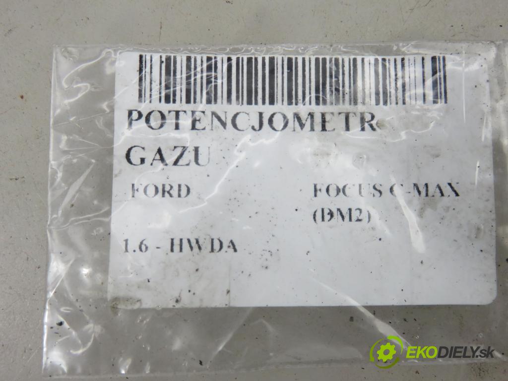 FORD FOCUS C-MAX (DM2) MINIVAN 2007 74,00 1.6 - HWDA 1596,00 potenciometr plynového pedálu 6PV00864110 ; 3M519F836AF (Potenciometr plynového pedálu)