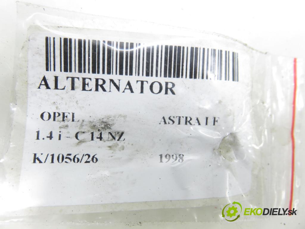 OPEL ASTRA F (T92) SEDAN 1998 44,00 1.4 i 60 - C 14 NZ 1389,00 Alternátor 90389247 ; 0123110005 (Alternátor)