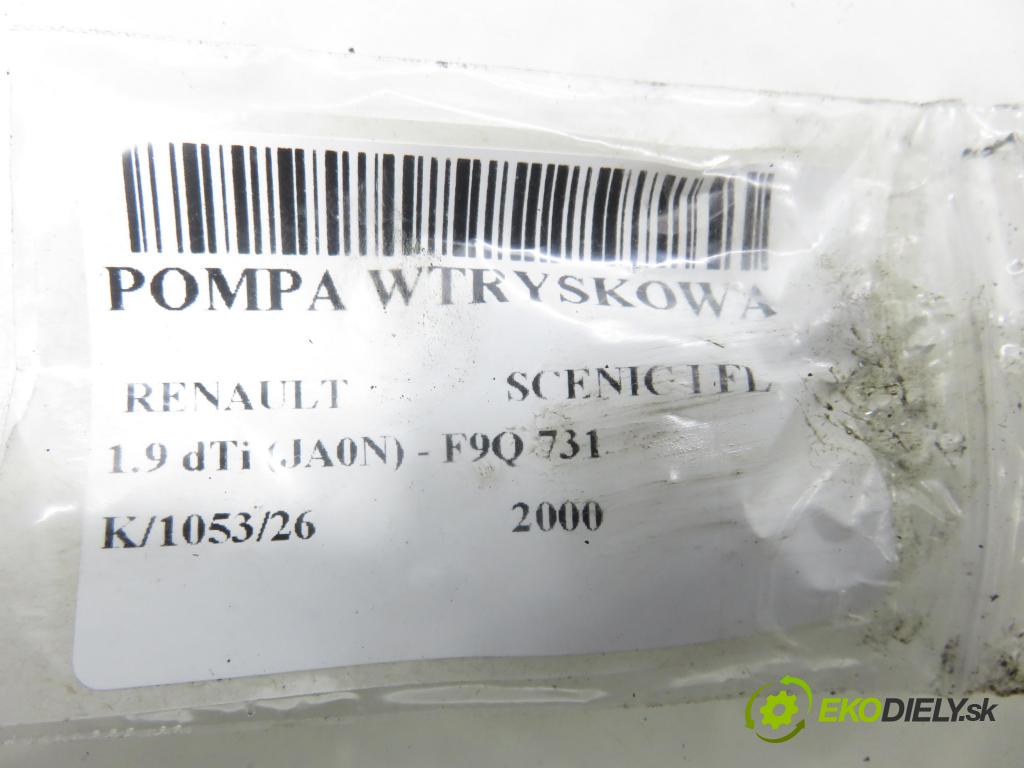 RENAULT SCENIC I (JA0/1_) MINIVAN 2000 72,00 1.9 dTi (JA0N) - F9Q 731 1870,00 pumpa vstřikovací 8200061475 ; 0460414982 (Vstřikovací čerpadlo)