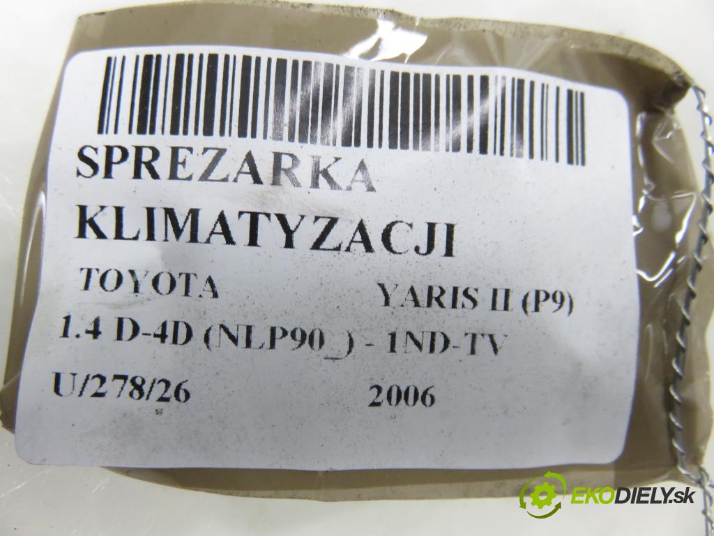 TOYOTA YARIS (_P9_) HB 2006 66,00 1.4 D-4D (NLP90_) - 1ND-TV 1364,00 KOMPRESOR: klimatizace 4472601780 (Kompresor klimatizace)