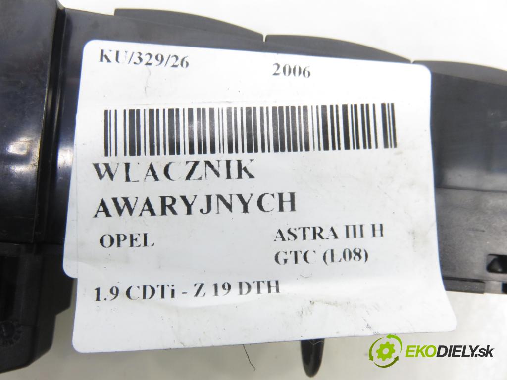 OPEL ASTRA H GTC (L08) HB 2006 110,00 1.9 CDTi - Z 19 DTH 1910,00 prepínač výstražných (núdzových) 13100119