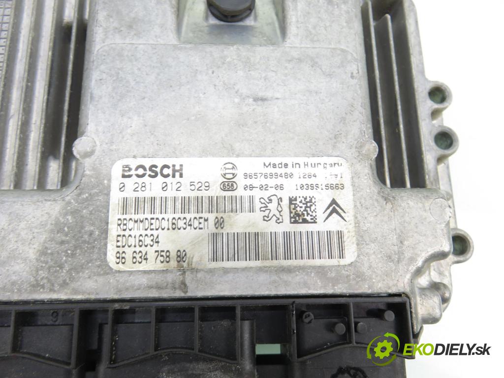 CITROEN C3 I (FC_) HB 2007 50,00 1.4 HDi - 8HZ (DV4TD) 1398,00 řídící jednotka motora 0281012529 ; 9663475880