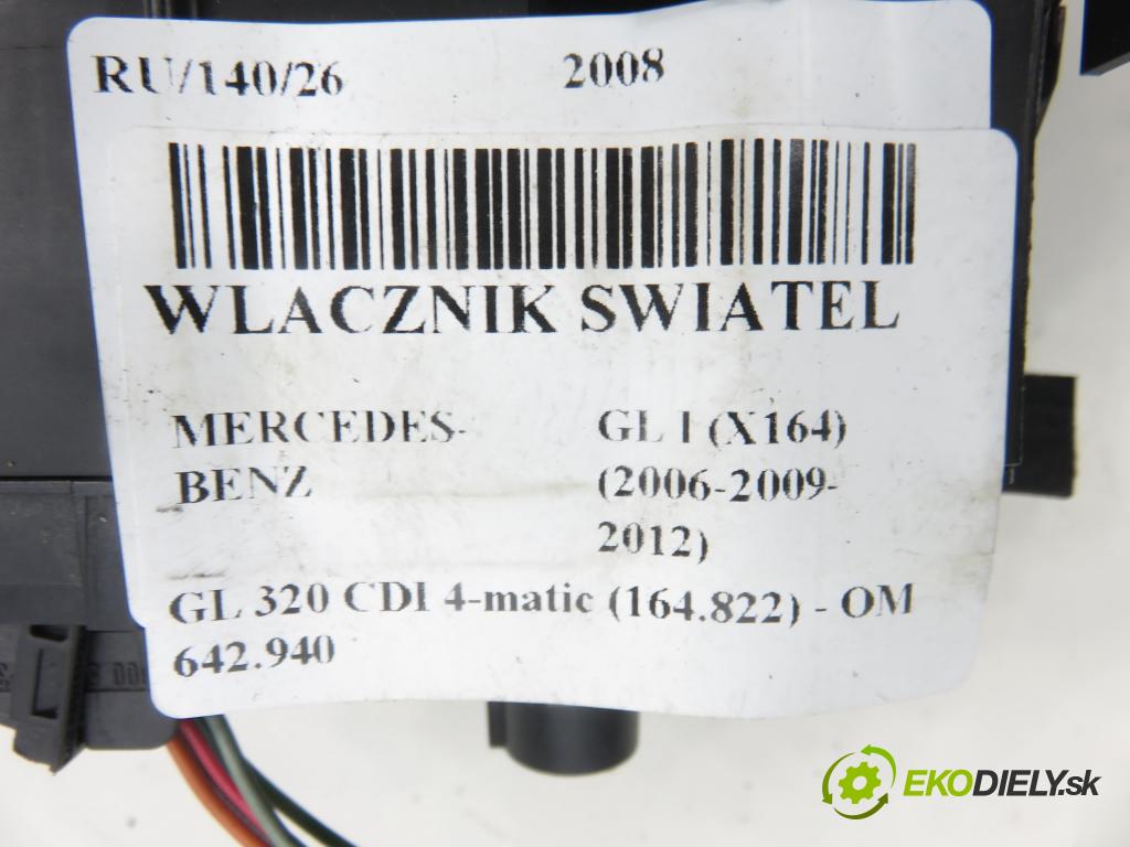 MERCEDES-BENZ KLASA GL (X164) SUV 2008 165,00 GL 320 CDI 4-matic (164.822) - OM 642.940 2987,00 přepínač světla A1645453004