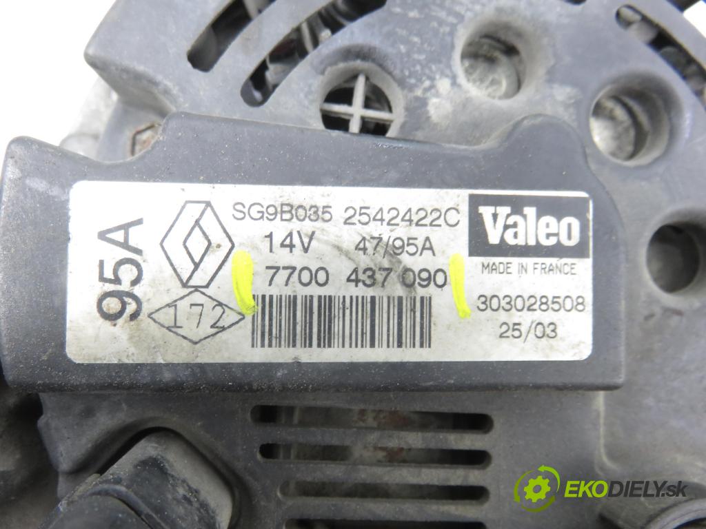 RENAULT CLIO II (BB_, CB_) HB 2003 55,00 1.2 16V (BB05, BB0W, BB11, BB27, BB2T, BB2U, BB2V, 1149,00 Alternátor 7700437090 (Alternátor)