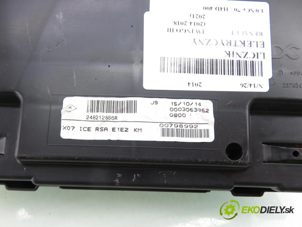 RENAULT TWINGO III (BCM_) HB 2014 52,00 1.0 SCe 70 - H4D 400 999,00 prístrojovka elektrický 248212886R ; 0003063862