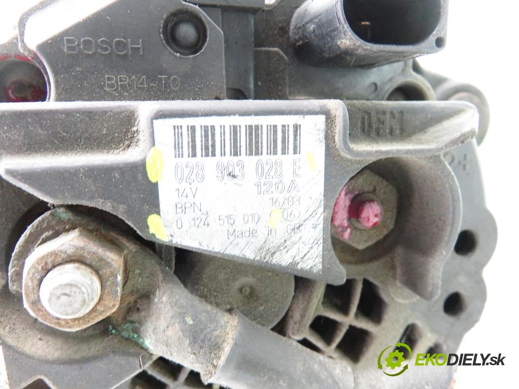 VW TRANSPORTER V Skrzynia (7HA, 7HH, 7EA, 7EH) FURGON 2003 77,00 1.9 TDI PD 105 - AXB 1896,00 Alternátor 028903028E ; 0124515010 (Alternátor)