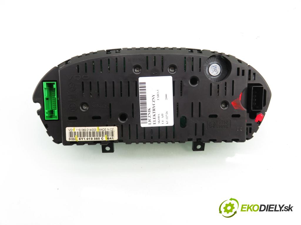 SKODA FABIA I (6Y2) HB 2000 44,00 1.4 - AZF 1397,00 Prístrojovka elektrický 6Y1919860C ; 110080014003