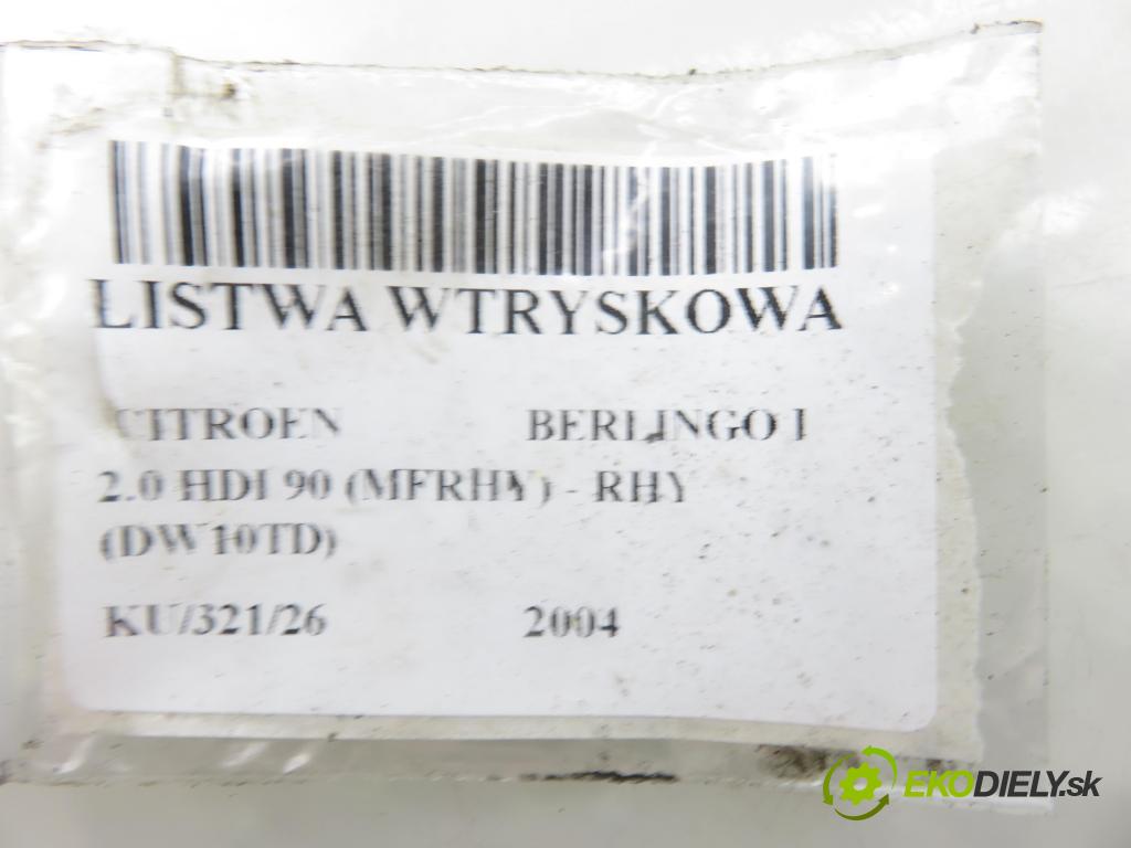 CITROEN BERLINGO / BERLINGO FIRST nadwozie wielkoprzestrzenne (MPV) KOMBIVAN 2004 66,00 2.0 HDI 90 1997,00 Lišta vstrekovacia 9640387980 (Vstrekovacia lišta)