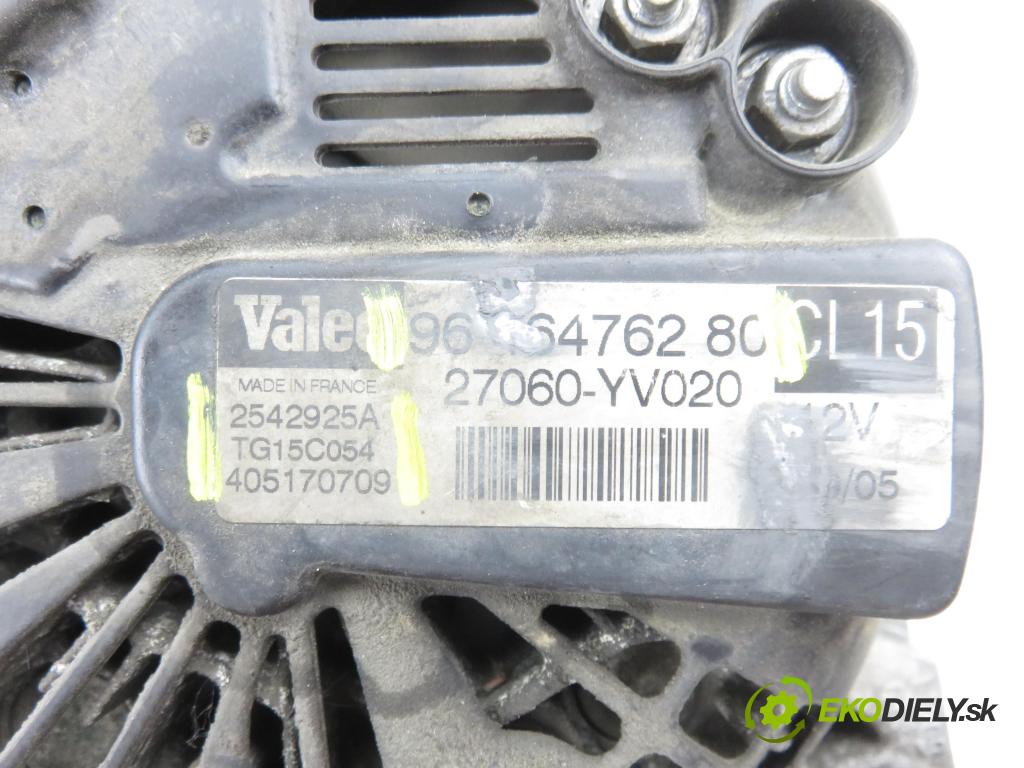 CITROEN C3 I (FC_) HB 2007 50,00 1.4 HDi - 8HZ (DV4TD) 1398,00 Alternátor 9646476280 ; 2542925A ; TG15C054 (Alternátor)