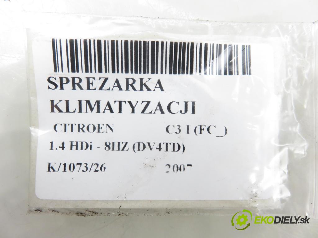 CITROEN C3 I (FC_) HB 2007 50,00 1.4 HDi - 8HZ (DV4TD) 1398,00 KOMPRESOR: klimatizácie 9655191580 ; R134 ; 0397906544 (Kompresor klimatizácie)