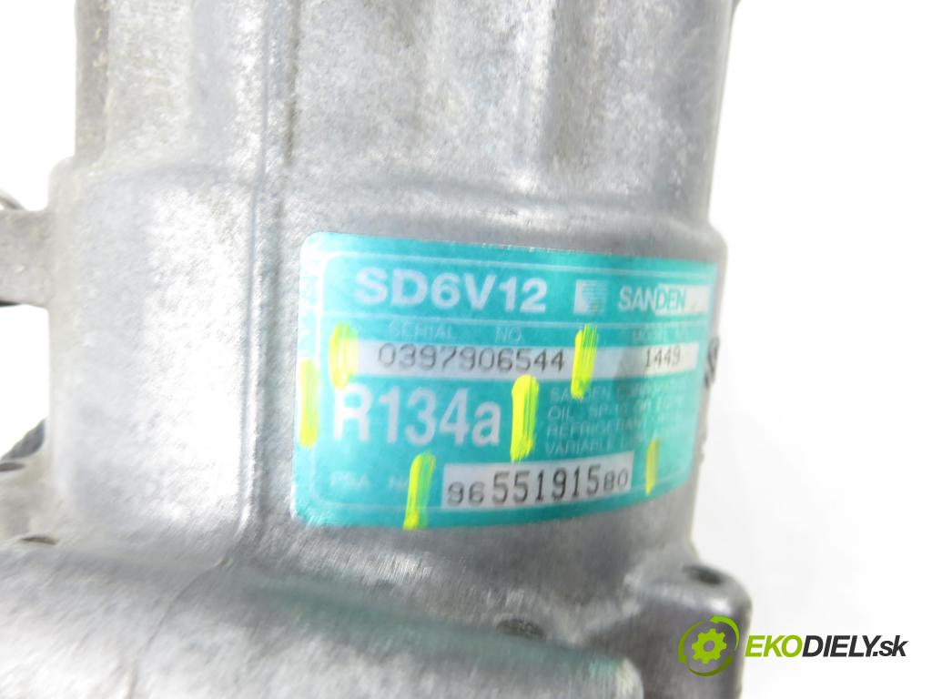 CITROEN C3 I (FC_) HB 2007 50,00 1.4 HDi - 8HZ (DV4TD) 1398,00 KOMPRESOR: klimatizace 9655191580 ; R134 ; 0397906544 (Kompresor klimatizace)