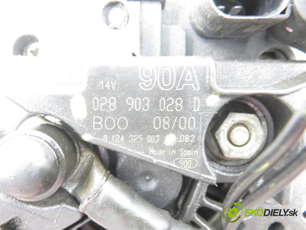 VW GOLF IV (1J1) HB 2000 55,00 1.4 16V - APE 1390,00 Alternátor 028903028D ; 0124325003 (Alternátor)