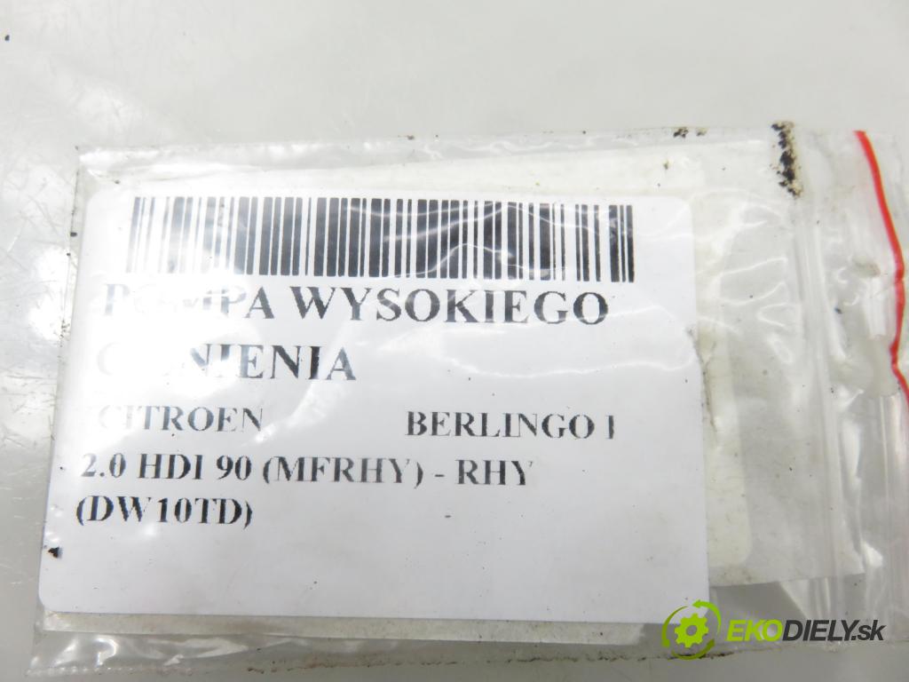 CITROEN BERLINGO / BERLINGO FIRST nadwozie wielkoprzestrzenne (MPV) KOMBIVAN 2004 66,00 2.0 HDI 90 1997,00 pumpa vysokého TLAK: 