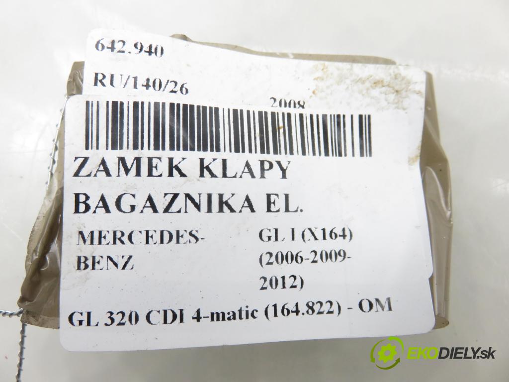 MERCEDES-BENZ KLASA GL (X164) SUV 2008 165,00 GL 320 CDI 4-matic (164.822) - OM 642.940 2987,00 zámok dverí kufor EL. A1647400735