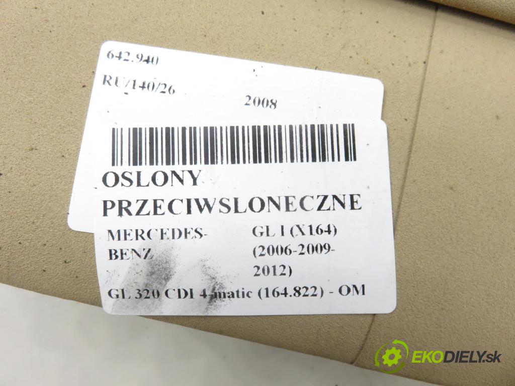 MERCEDES-BENZ KLASA GL (X164) SUV 2008 165,00 GL 320 CDI 4-matic (164.822) - OM 642.940 2987,00 kryty protislnečné 