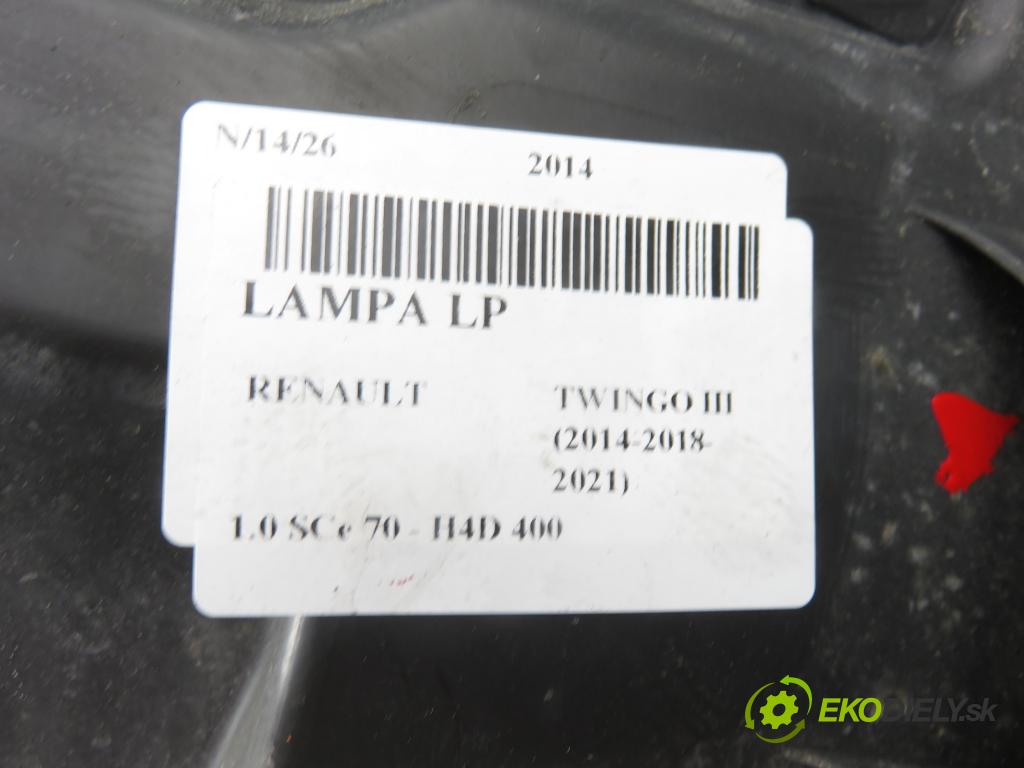 RENAULT TWINGO III (BCM_) HB 2014 52,00 1.0 SCe 70 - H4D 400 999,00 Svetlo LP 