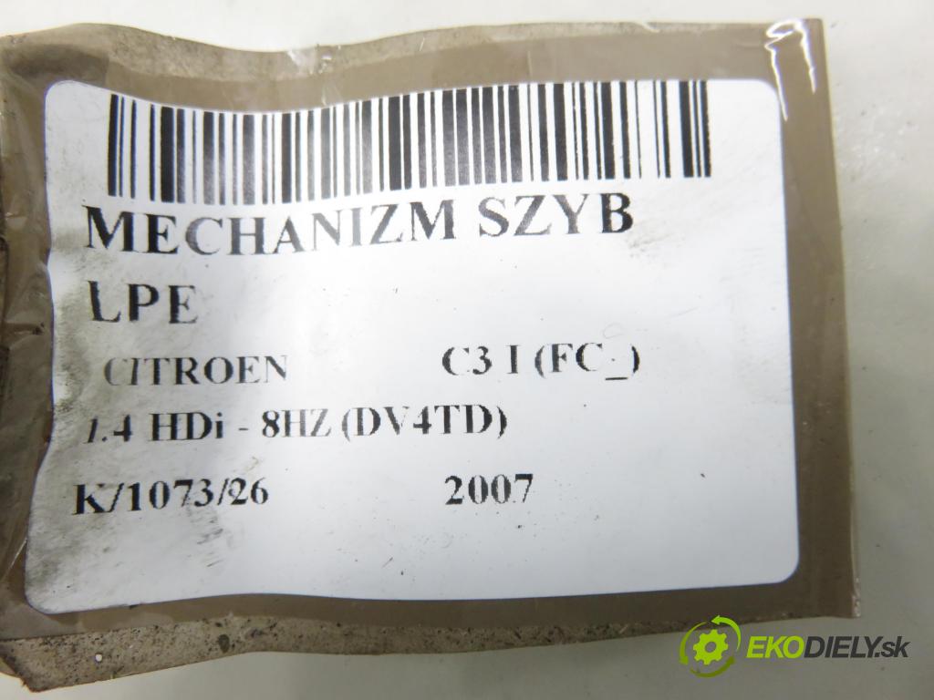 CITROEN C3 I (FC_) HB 2007 50,00 1.4 HDi - 8HZ (DV4TD) 1398,00 mechanismus oken 400973G