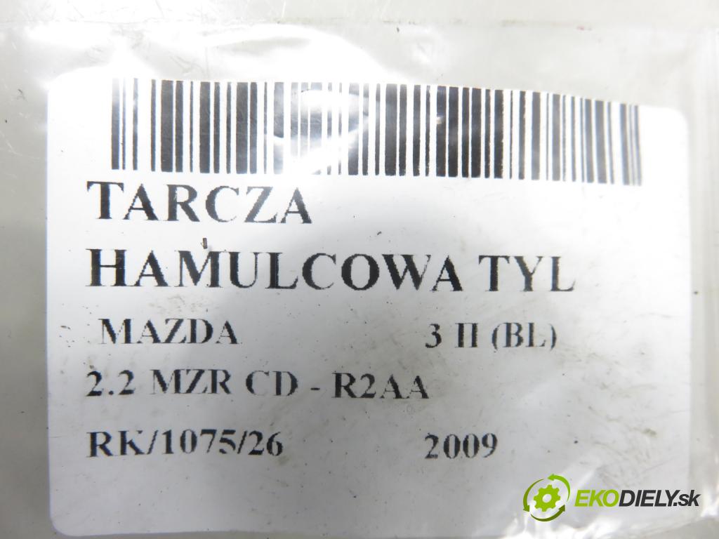 MAZDA 3 (BL) HB 2009 136,00 2.2 MZR CD - R2AA 2184,00 lamela kotouč brzdová ZADNÍ:
