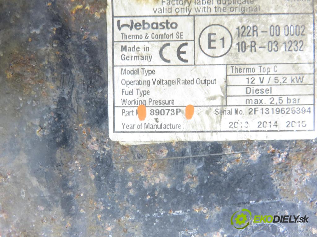 KIA CARNIVAL / GRAND CARNIVAL III (VQ) MINIVAN 2007 136,00 2.9 CRDi - J3 2902,00 Webasto 89073P (Webasto (nezávislé topení))