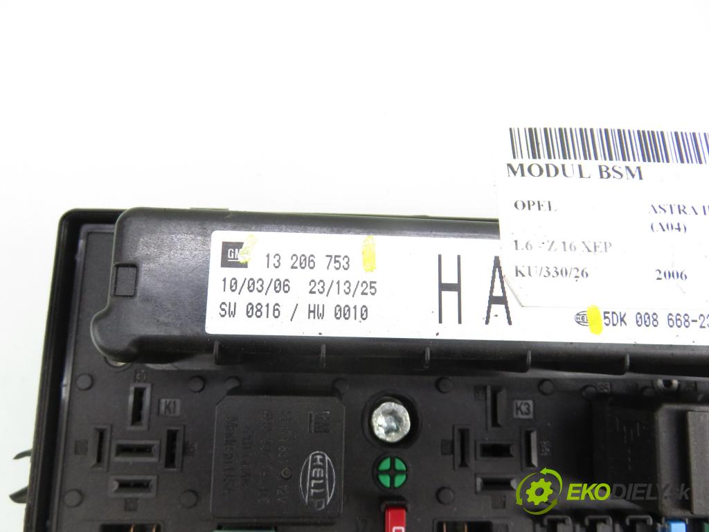 OPEL ASTRA H (A04) HB 2006 77,00 1.6 - Z 16 XEP 1598,00 MODUL BSM 13206753 ; 5DK0086823