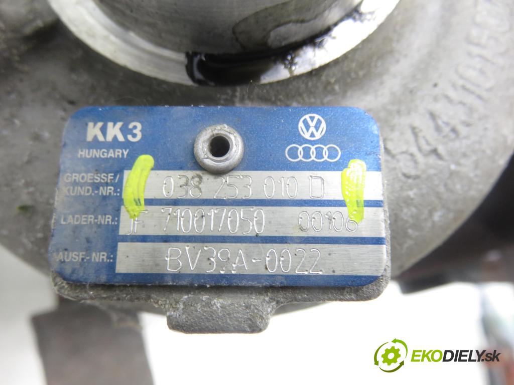 AUDI A3 (8P1) HB 2003 77,00 1.9 TDI - BKC 1896,00 RYCHLONABÍJEČKA: 038253010D (Kompletní turbodmychadlo)