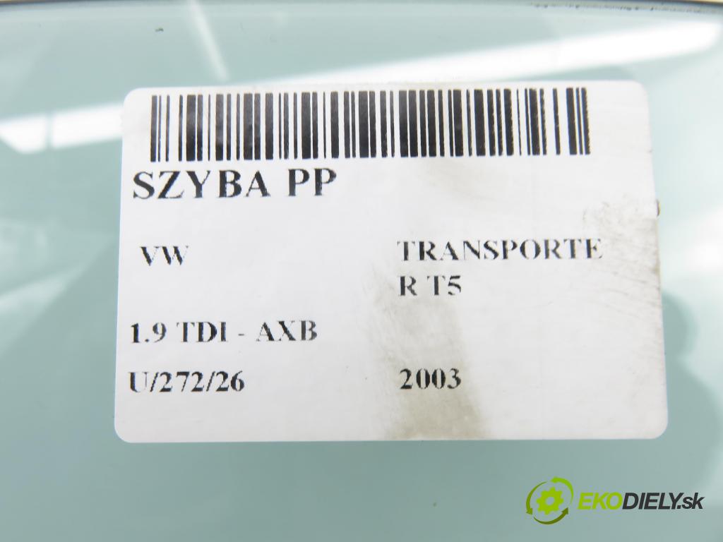 VW TRANSPORTER V Skrzynia (7HA, 7HH, 7EA, 7EH) FURGON 2003 77,00 1.9 TDI PD 105 - AXB 1896,00 Okno PP 