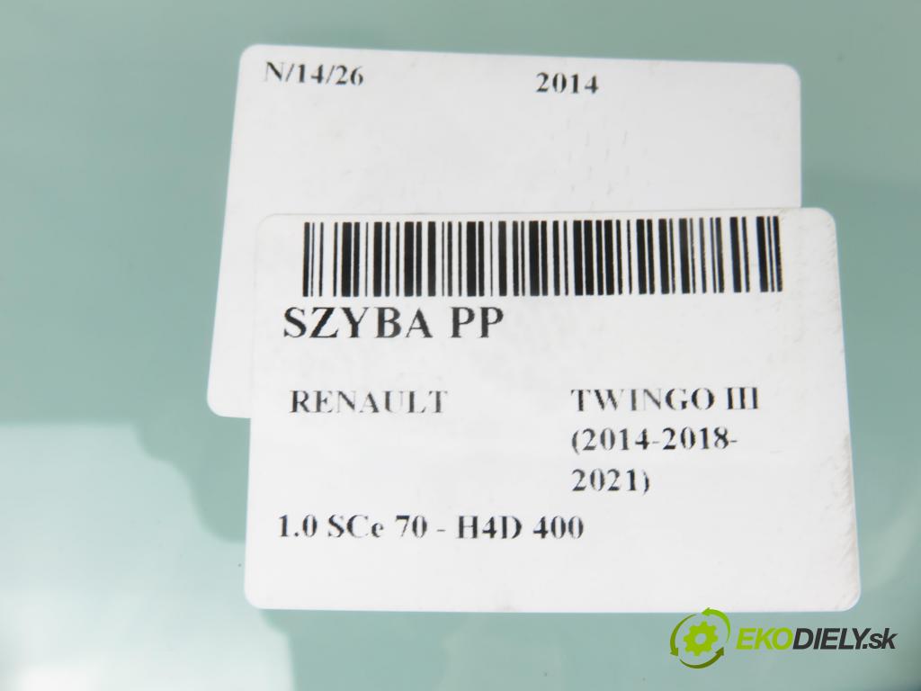 RENAULT TWINGO III (BCM_) HB 2014 52,00 1.0 SCe 70 - H4D 400 999,00 okno PP 
