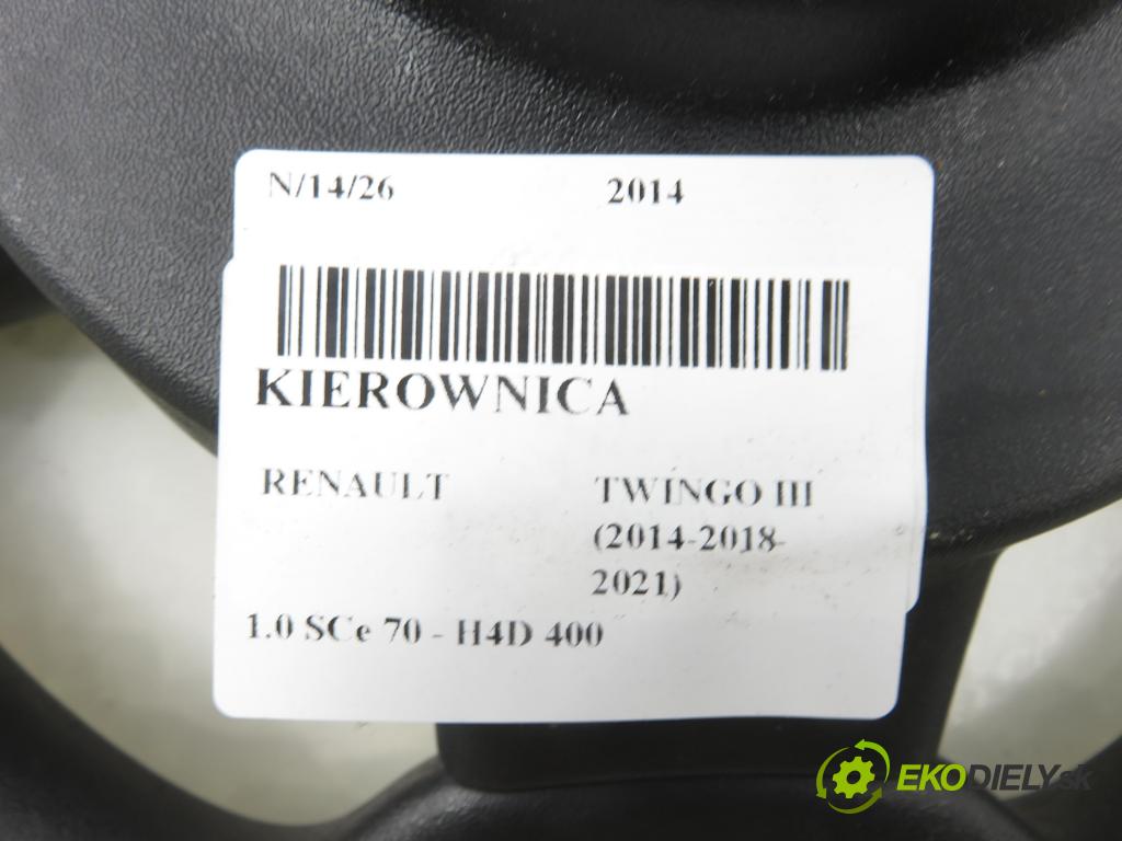 RENAULT TWINGO III (BCM_) HB 2014 52,00 1.0 SCe 70 - H4D 400 999,00 volant 484004149R (Volant)