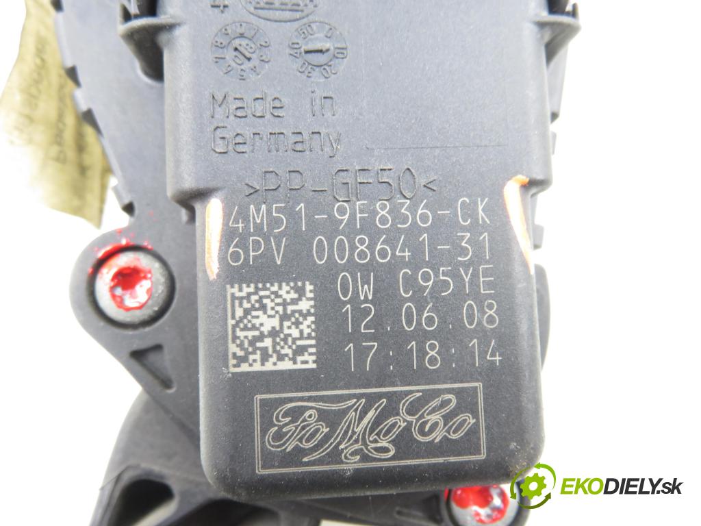 FORD FOCUS II Turnier (DA_, FFS, DS) KOMBI 2008 100,00 2.0 TDCi - G6DA 1997,00 potenciometr plynového pedálu 4M519F836CK ; 6PV00864131 (Potenciometr plynového pedálu)