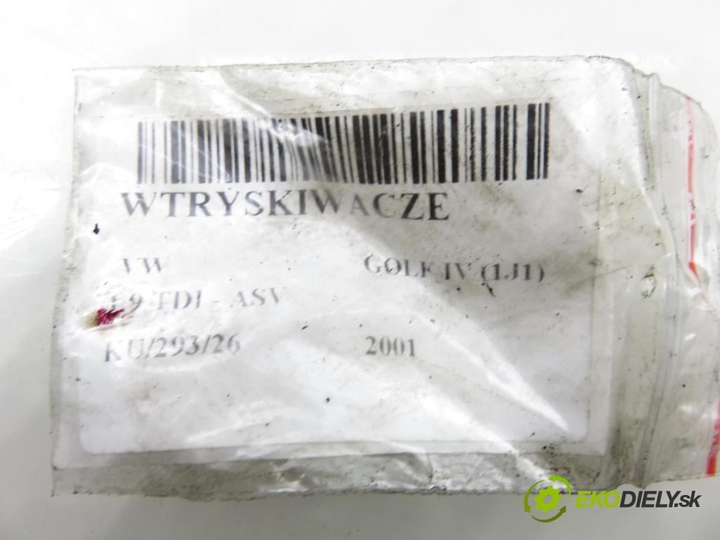 VW GOLF IV (1J1) HB 2001 81,00 1.9 TDI 110 - ASV 1896,00 vstřikovací ventily 38130202B ; 38130202A (Vstřikovací ventil)