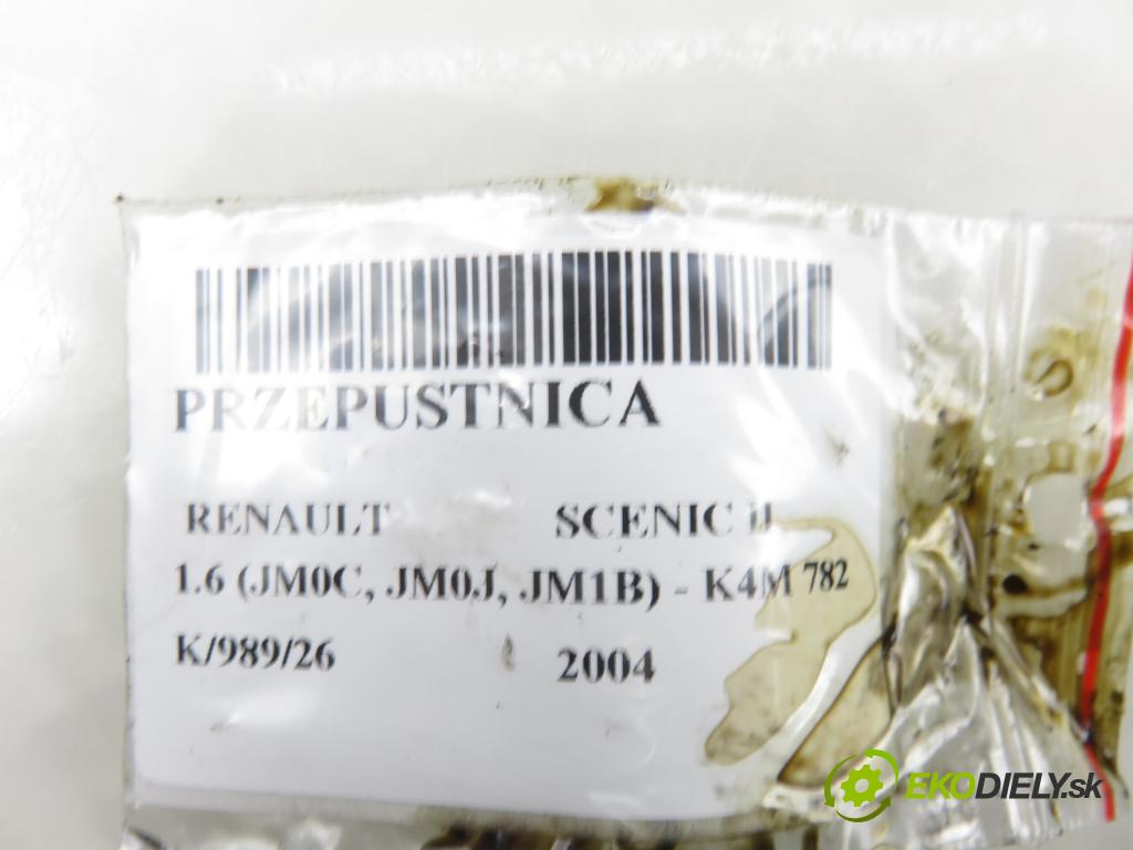 RENAULT SCENIC II (JM0/1_) MINIVAN 2004 83,00 1.6 (JM0C, JM0J, JM1B) - K4M 782 1598,00 škrtíci klapka 8200171134B ; 8200190230 (Škrticí klapka)