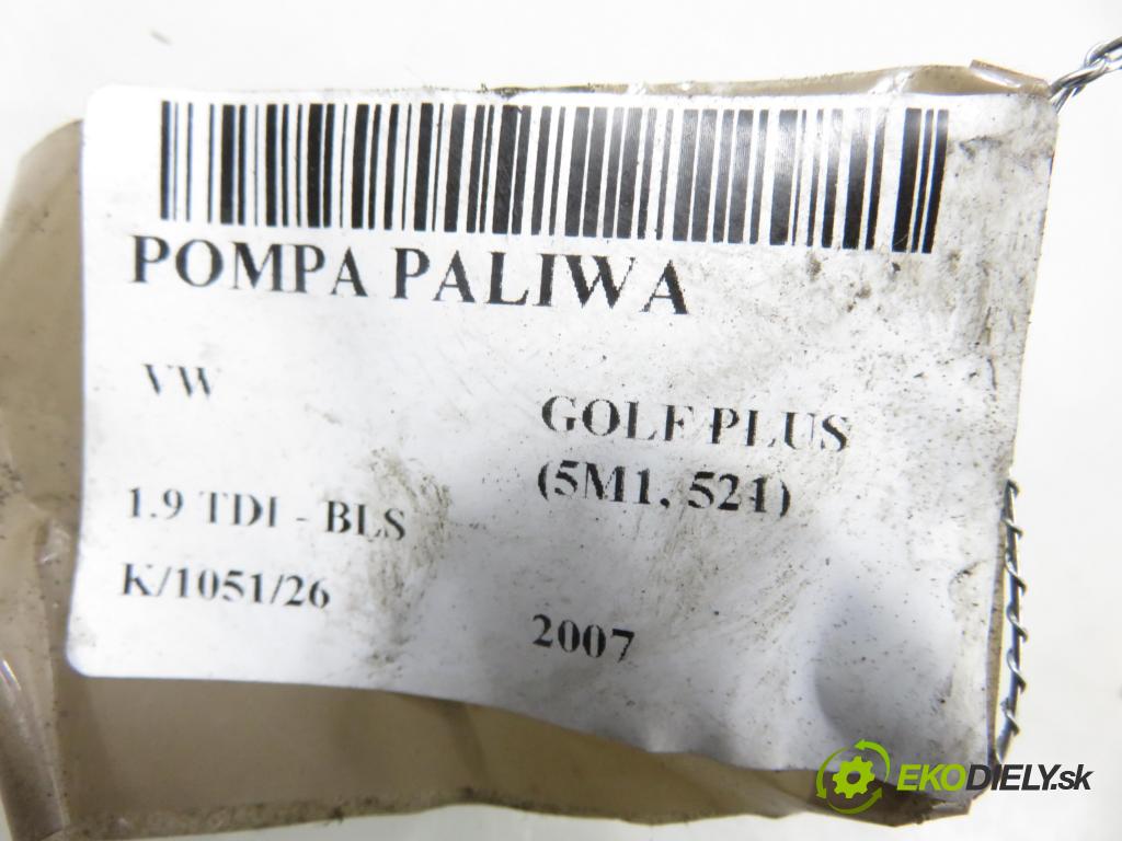VW GOLF PLUS (5M1, 521) HB 2007 77,00 1.9 TDI - BLS 1896,00 pumpa paliva 1K0919050Q