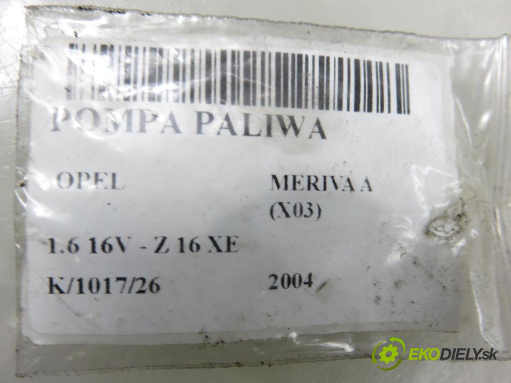 OPEL MERIVA A nadwozie wielkoprzestrzenne (MPV) (X03) HB 2004 74,00 1.6 16V - Z 16 XE 1598,00 Pumpa paliva 13157597 ; 0580314003