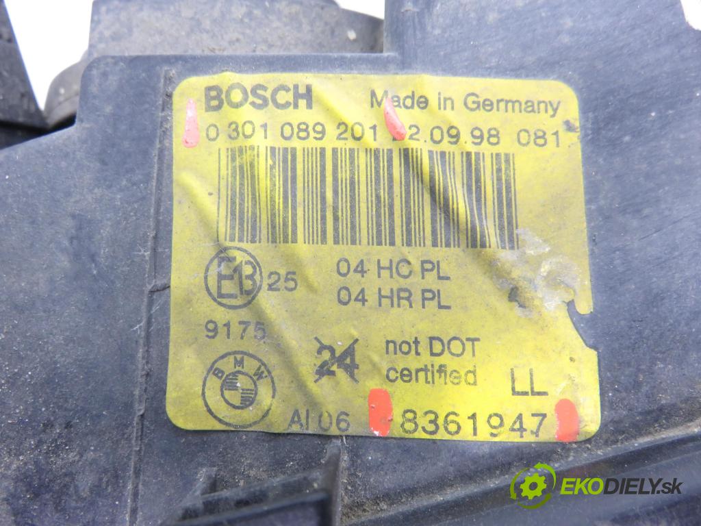 BMW 3 (E46) SEDAN 1999 87,00 318 i 118 - M43 B19 (194E1) 1895,00 světlo LP 0301089201 ; 8361947