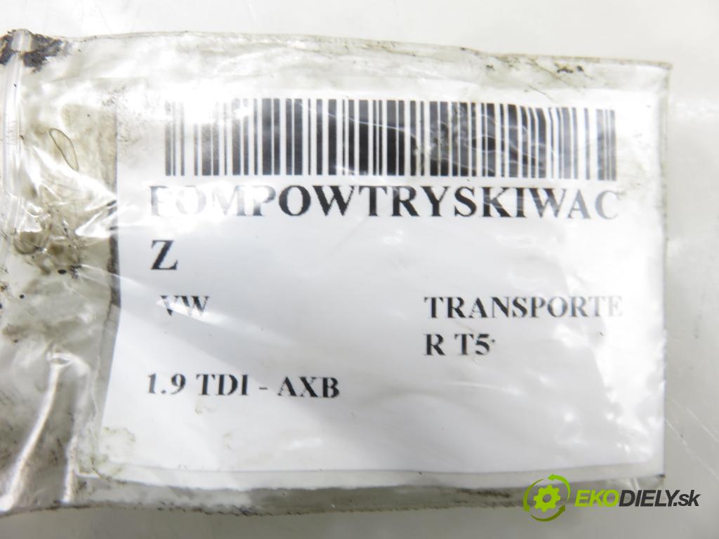 VW TRANSPORTER V Skrzynia (7HA, 7HH, 7EA, 7EH) FURGON 2003 77,00 1.9 TDI PD 105 - AXB 1896,00 vstříkovač 038130073AG ; 0414720215 (Vstřikovač paliva)
