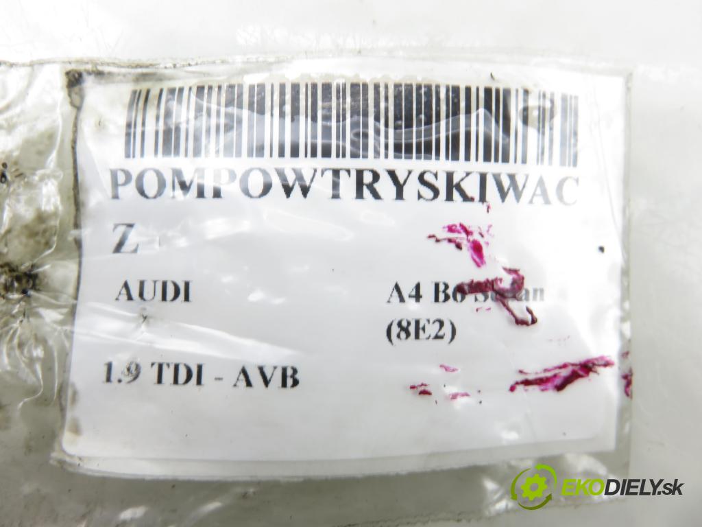 AUDI A4 (8E2, B6) SEDAN 2003 74,00 1.9 TDI - AVB 1896,00 Vstrekovač 038130073BA ; 0414720216 (Vstrekovač paliva)