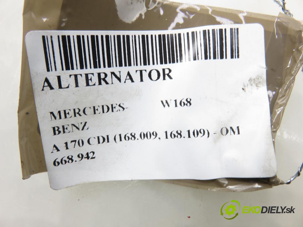 MERCEDES-BENZ KLASA A (W168) HB 2001 70,00 A 170 CDI (168.009, 168.109) - OM 668.942 1689,00 Alternátor A3085PR (Alternátor)
