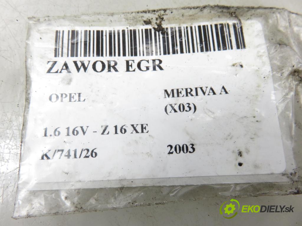 OPEL MERIVA A nadwozie wielkoprzestrzenne (MPV) (X03) HB 2003 74,00 1.6 16V - Z 16 XE 1598,00 VENTIL EGR