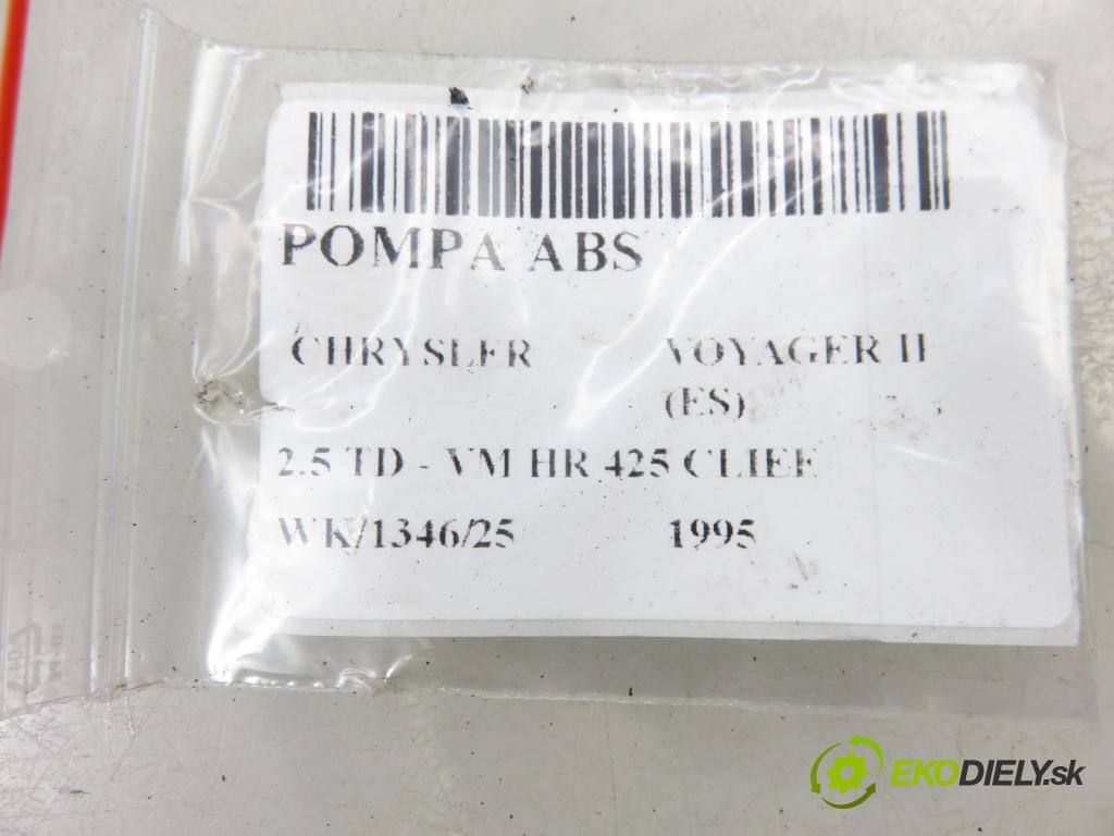 CHRYSLER VOYAGER II (ES) MINIVAN 1995 85,00 2.5 TD - VM HR 425 CLIEE 2499,00 Pumpa ABS 2822531 (Pumpa ABS)