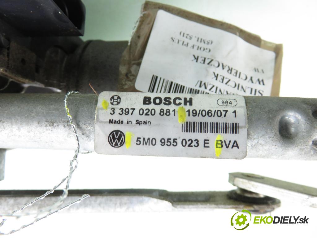 VW GOLF PLUS (5M1, 521) HB 2007 77,00 1.9 TDI - BLS 1896,00 Motorček stieračov 5M0955119B ; 1397220501 ; 5M0955023E