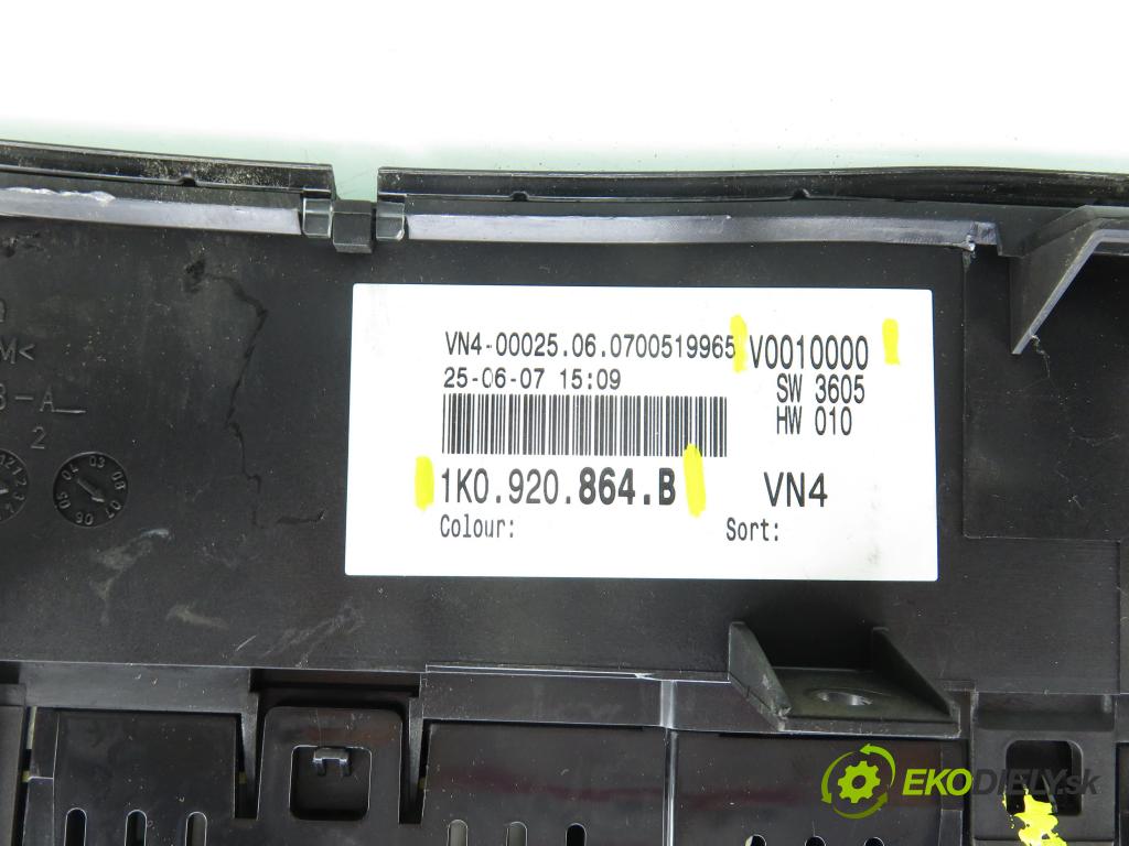 VW GOLF PLUS (5M1, 521) HB 2007 77,00 1.9 TDI - BLS 1896,00 prístrojovka elektrický 1K0920864B ; V0010000