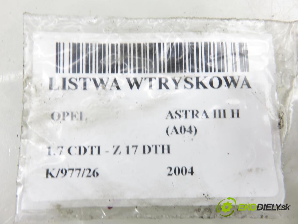 OPEL ASTRA H (A04) HB 2004 74,00 1.7 CDTI - Z 17 DTH 1686,00 lišta vstřikovací 0445214049 ; 0281002398 (Vstřikovací lišta)