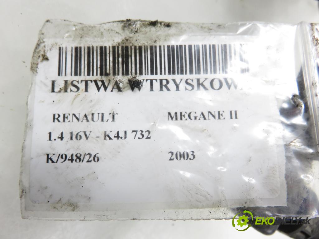 RENAULT MEGANE II (BM0/1_, CM0/1_) HB 2003 60,00 1.4 16V - K4J 732 1390,00 lišta vstřikovací H132254 ; ITGM60 ; 8200139674C (Vstřikovací lišta)