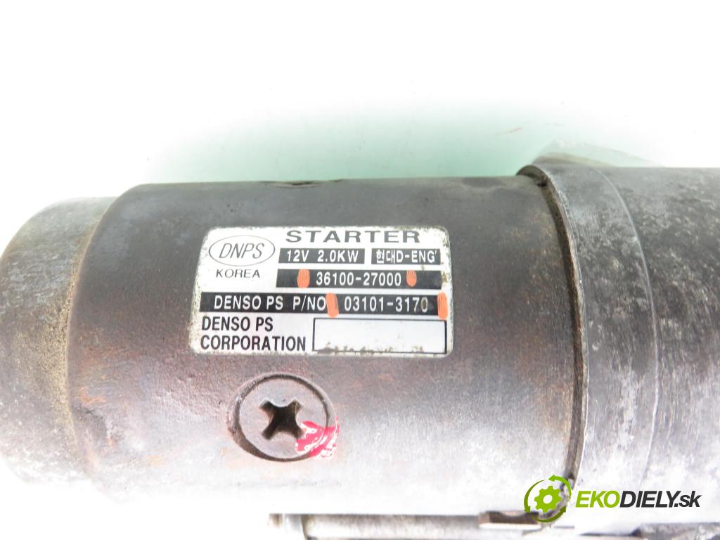 HYUNDAI SANTA FÉ I (SM) SUV 2005 92,00 2.0 CRDi 4x4 - D4EA-V 1991,00 startér 3610027000 ; 031013170 (Startér)