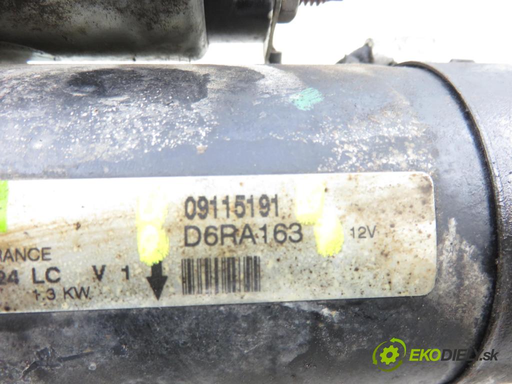 OPEL MERIVA A nadwozie wielkoprzestrzenne (MPV) (X03) HB 2004 74,00 1.6 16V - Z 16 XE 1598,00 startér 09115191 ; D6RA163 (Startér)