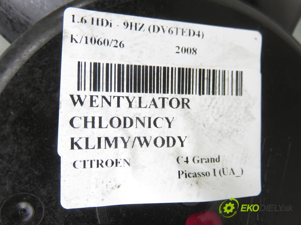 CITROEN C4 Grand Picasso I (UA_) MINIVAN 2008 80,00 1.6 HDi - 9HZ (DV6TED4) 1560,00 ventilátor chladič PODNEBÍ / VODA