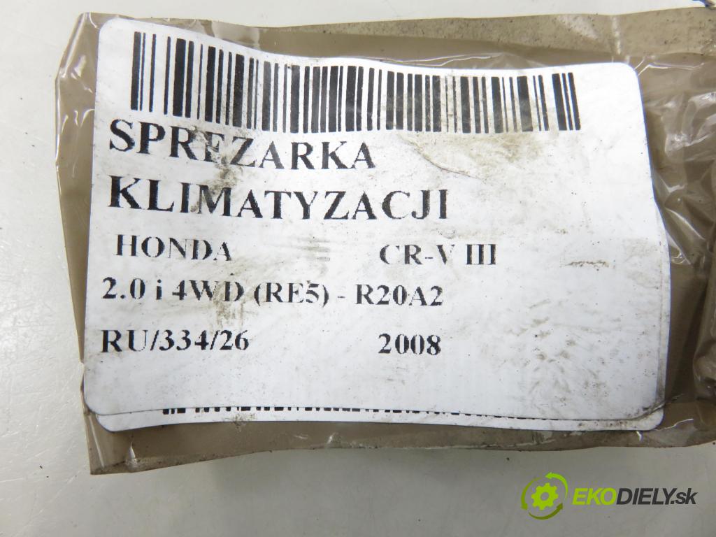 HONDA CR-V III (RE_) SUV 2008 110,00 2.0 i 4WD (RE5) - R20A2 1997,00 KOMPRESOR: klimatizácie TRSE09 (Kompresor klimatizácie)