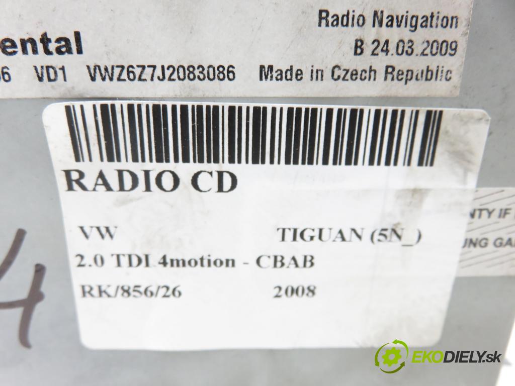 VW TIGUAN (5N_) SUV 2008 103,00 2.0 TDI 4motion - CBAB 1968,00 RADIO CD 1T0035680B