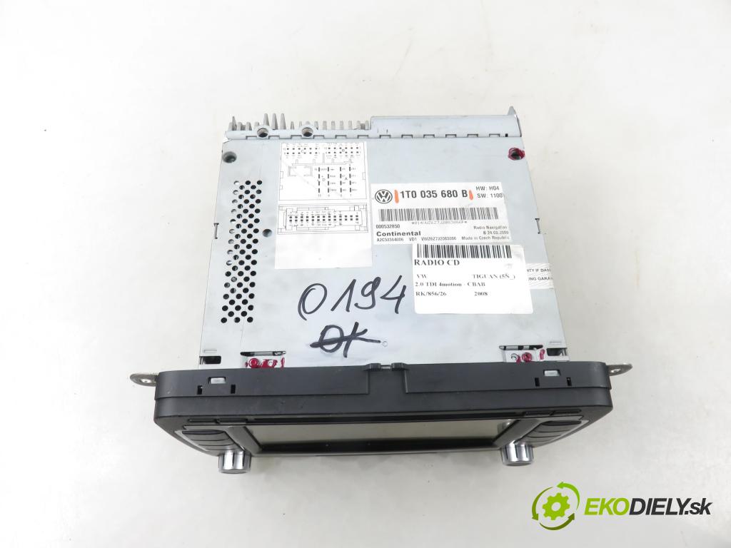 VW TIGUAN (5N_) SUV 2008 103,00 2.0 TDI 4motion - CBAB 1968,00 RADIO CD 1T0035680B